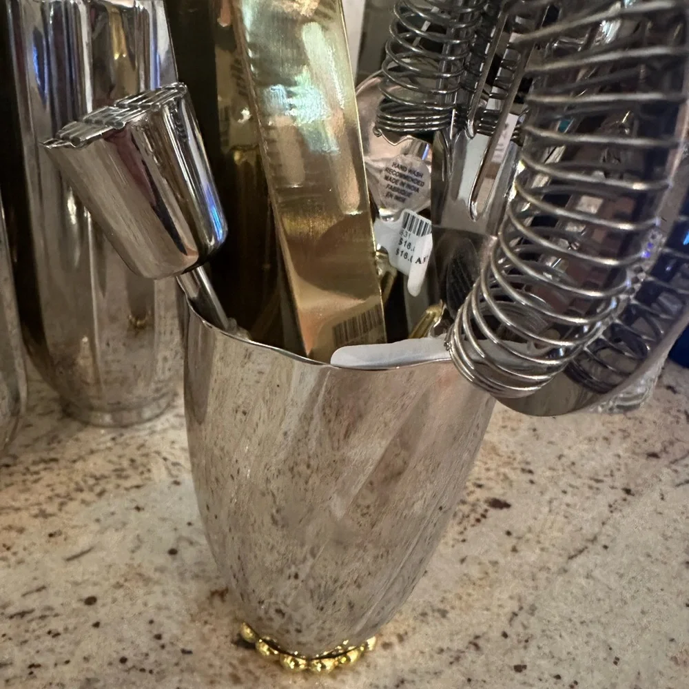 Anthropologie Louisville Scalloped Stainless Steel Julep Cup + Hedgehog Spoon